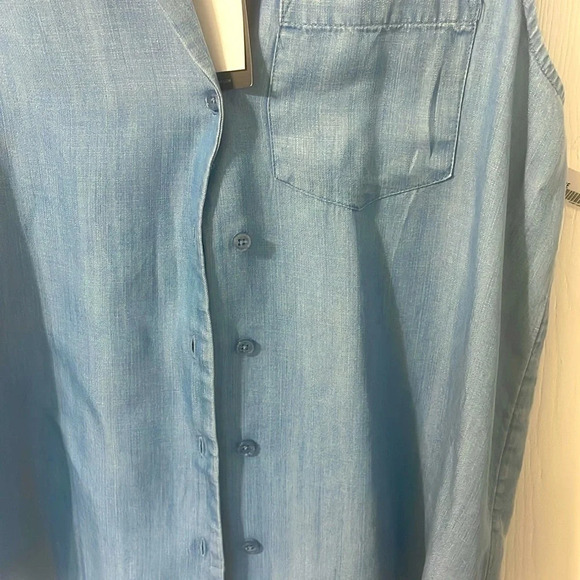 NWT Who What Where Denim Jean vest Light Weight Cardigan size small - Picture 4 of 5